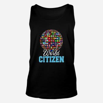 World Citizen Round World Country Flags For Global People Unisex Tank Top | Crazezy