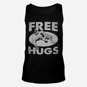 Wrestling Shirts - Funny Free Hugs Wrestling Unisex Tank Top | Crazezy AU