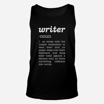 Writer Funny Noun Definition Book Author Novelist Poet Gifts Unisex Tank Top | Crazezy