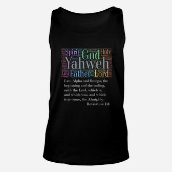 Yahweh Attributes Of God I Am Alpha Unisex Tank Top - Thegiftio UK