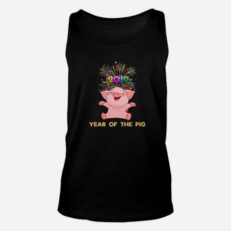 Year Of The Pig Happy New Year 2019 Funny Pig Unisex Tank Top - Thegiftio UK