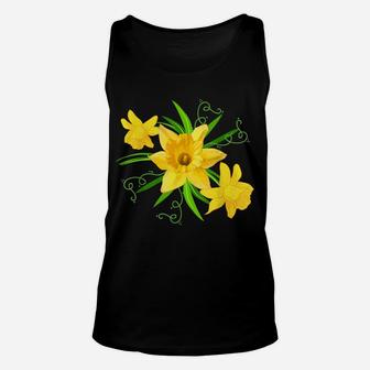 Yellow Daffodils Floral Spring Easter Flowers Unisex Tank Top | Crazezy