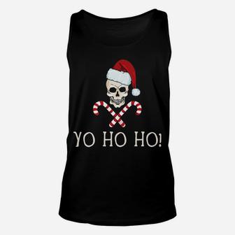 Yo Ho Ho Funny Santa Pirate Christmas Pun Humor Xmas Gift Unisex Tank Top | Crazezy