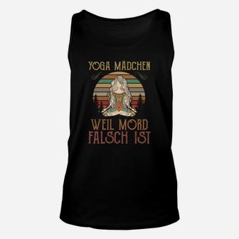 Yoga Mädchen Vintage-Unisex TankTop, Retro 'Weil Mord Falsch Ist' Design - Seseable