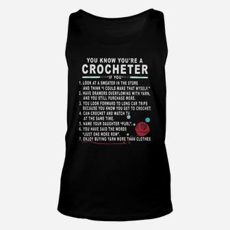 You Know You're A Crocheter Unisex Tank Top - Monsterry CA