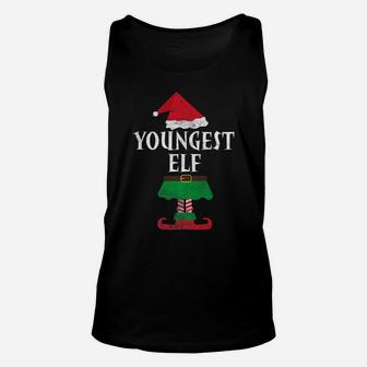 Youngest Elf Siblings Matching Family Christmas Unisex Tank Top | Crazezy