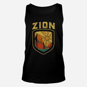 Zion National Park Utah Long Sleeve Shirt - Retro Vintage Unisex Tank Top | Crazezy