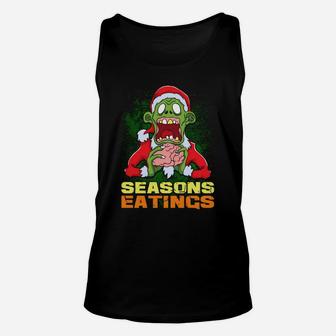 Zombie Santa Claus Seasons Eatings Funny Christmas Zombies Sweatshirt Unisex Tank Top | Crazezy DE