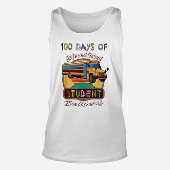 100 Days Of School Bus Driver Safe Student Delivery Gift Unisex Tank Top | Crazezy AU