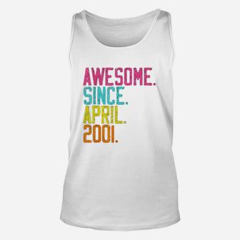 20Th Birthday Gifts Awesome Since April 2001 Unisex Tank Top | Crazezy CA