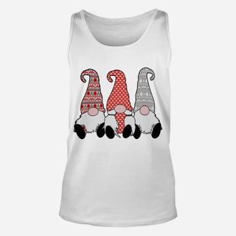 3 Nordic Gnomes Swedish Lady Tomte Nisse Gray Red Unisex Tank Top | Crazezy