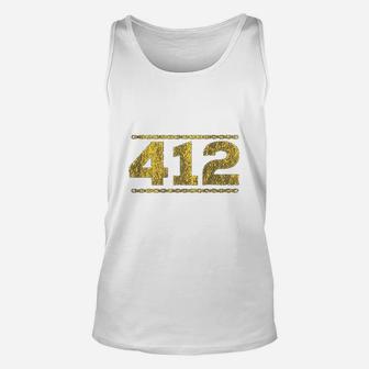 412 Distressed Chain Pittsburgh Unisex Tank Top - Thegiftio UK