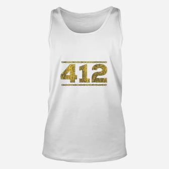 412 Distressed Chain Pittsburgh Unisex Tank Top - Thegiftio UK