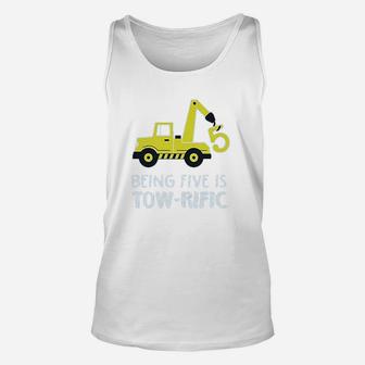 5Th Birthday Tractor Construction Party Unisex Tank Top | Crazezy UK