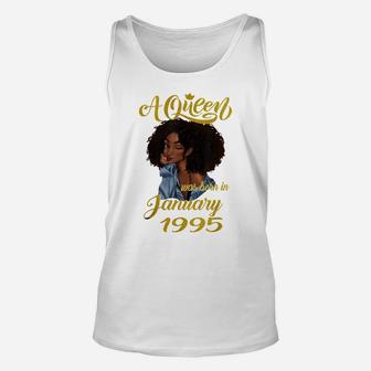 A Queen Was Born In January 1995 26Th Birthday Gift Unisex Tank Top | Crazezy