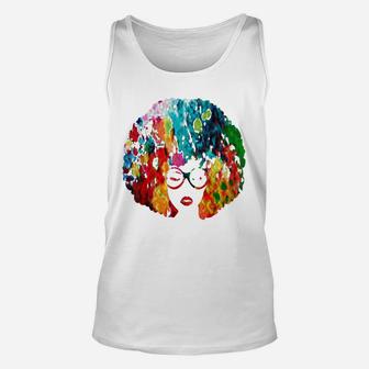 Afro And Glasses Natural Hair Unisex Tank Top | Crazezy UK