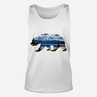 Alaskan Bear With Lake & Mountain Souvenir Hoodie Unisex Tank Top | Crazezy