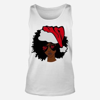 American African Christmas Santa Claus Sweatshirt Unisex Tank Top | Crazezy