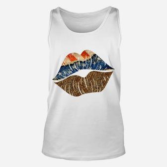 American Flag Leopard Lips 4Th Of July Usa Unisex Tank Top | Crazezy UK