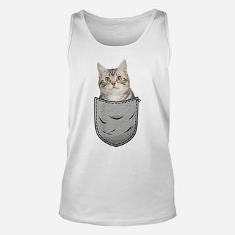 American Shorthair Cat Chest Pocket Pocket Cat Owner Unisex Tank Top | Crazezy