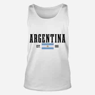 Argentina Est 1816 Argentinian Flag Pride Vintage Argentina Unisex Tank Top | Crazezy CA