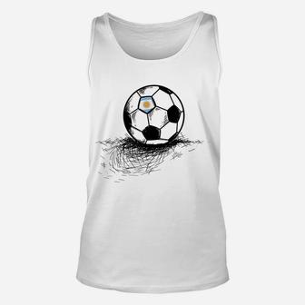 Argentina Soccer Ball Flag Jersey Shirt Argentinian Football Unisex Tank Top | Crazezy