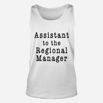 Assistant To The Regional Manager Funny Tv Costume Gray L Graphic Unisex Tank Top - Thegiftio UK