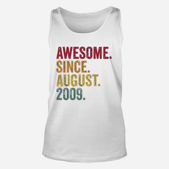 Awesome Since August 2009 11Th Birthday Gift Vintage Retro Unisex Tank Top | Crazezy