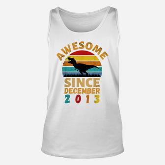 Awesome Since December 2013 Vintage 8Th Birthday Dinosaur Unisex Tank Top | Crazezy CA