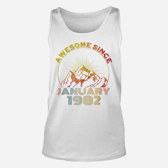Awesome Since January 1982 39 Years Old 39Th Birthday Unisex Tank Top | Crazezy AU