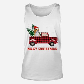 Beagle Christmas Truck Tree Mom Dad Dog Gift Sweatshirt Unisex Tank Top | Crazezy