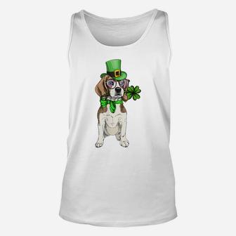 Beagle Irish Shamrock St Patrick Day Dog Lover Gifts Unisex Tank Top | Crazezy