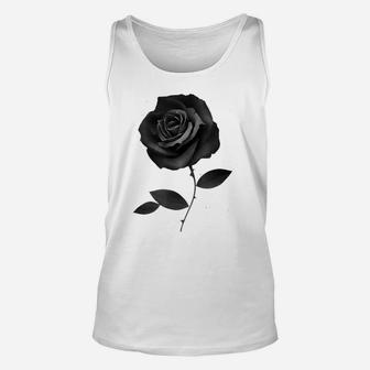 Beautiful Black Rose Flower Silhouette Unisex Tank Top | Crazezy