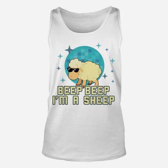 Beep Beep I'm A Sheep Shirt Funny Farm Animal Novelty Gift Unisex Tank Top | Crazezy DE