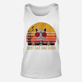 Best Cat Dad Ever - Funny Kitty Daddy Father Vintage Retro Unisex Tank Top | Crazezy