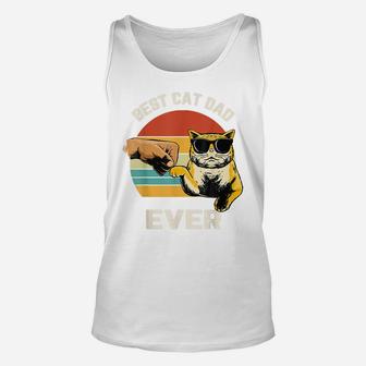 Best Cat Dad Ever Paw Fist Bump Fit Tee Funny Cat Dad Unisex Tank Top | Crazezy