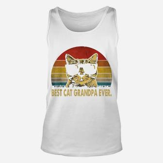 Best Cat Grandpa Ever Vintage T Shirt Father's Day Tee Unisex Tank Top | Crazezy DE