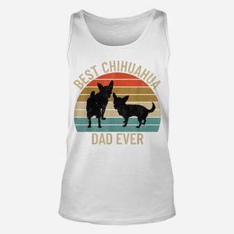 Best Chihuahua Dad Ever Retro Vintage Dog Lover Unisex Tank Top | Crazezy