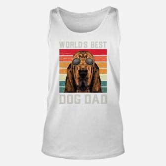 Best Dog Dad Vintage Bloodhound Sweatshirt Unisex Tank Top | Crazezy