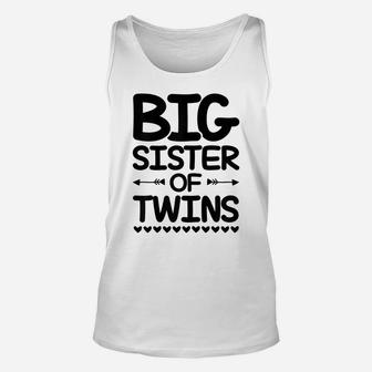 Big Sister Of Twins Sister Love Siblings Family Unisex Tank Top | Crazezy