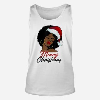 Black African American Santa Apparel Christmas Melanin Women Unisex Tank Top | Crazezy