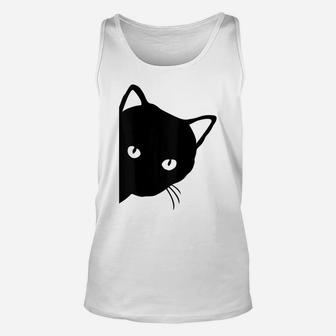 Black Cat Face For Cat Lovers Unisex Tank Top | Crazezy