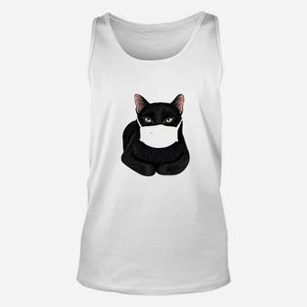Black Cat Face Unisex Tank Top | Crazezy