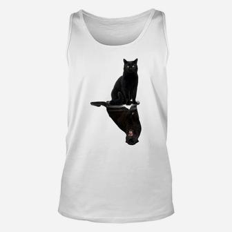 Black Cats Reflection Gift Cat Lovers Cute Black Tiger Unisex Tank Top | Crazezy UK