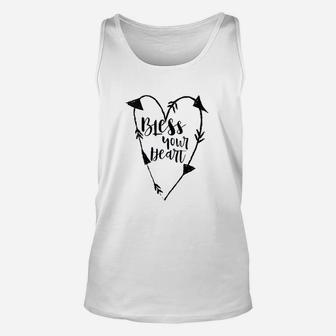 Bless Your Heart Southern Charm Saying Black Unisex Tank Top | Crazezy