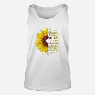 Blessed Christian Verse Religious Gift Women Sunflower Unisex Tank Top | Crazezy UK