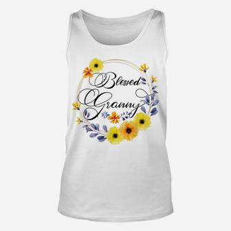 Blessed Granny Shirt For Women Beautiful Flower Floral Unisex Tank Top | Crazezy AU