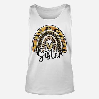 Blessed Sister Funny Leopard Boho Rainbow Sister Life Unisex Tank Top | Crazezy