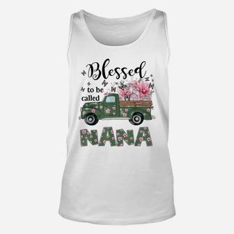 Blessed To Be Called Nana Butterfly And Flower Unisex Tank Top | Crazezy