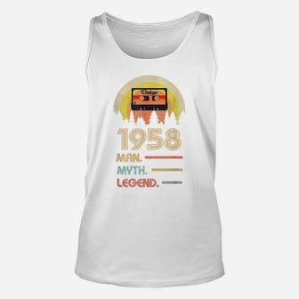 Born 1958 Man Myth Legend Birthday Gifts For 62 Years Old Unisex Tank Top | Crazezy CA